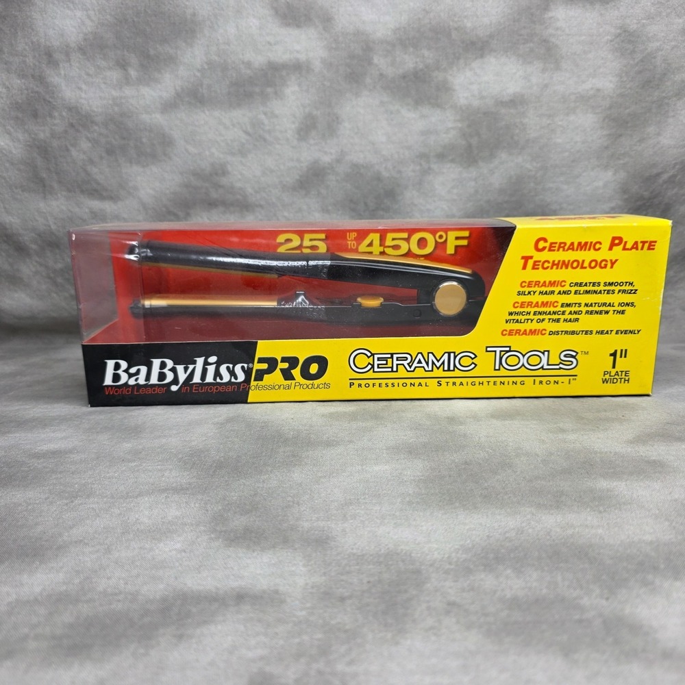 BaBylissPRO Ceramic Tools Straightening Flat Iron 1" Plate CT2555 NEW